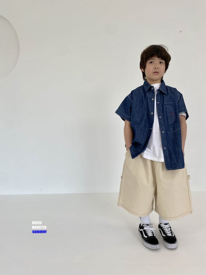 Dress Monster - Korean Children Fashion - #childrensboutique - Stitch Snap Shirt  - 10