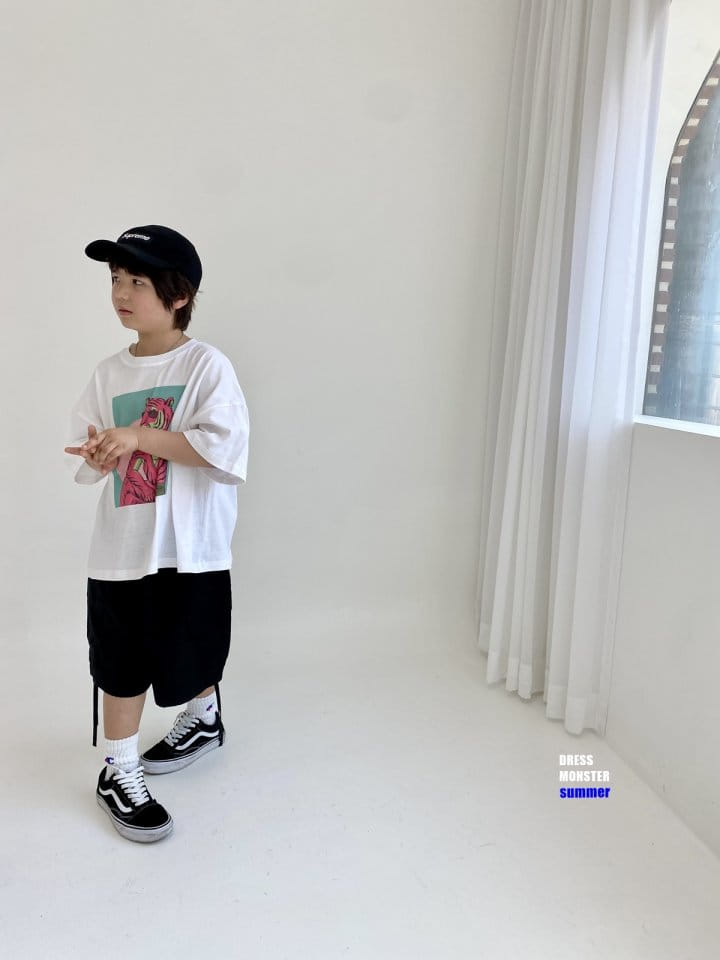 Dress Monster - Korean Children Fashion - #kidsshorts - Diagonal Line Cargo Pants - 8