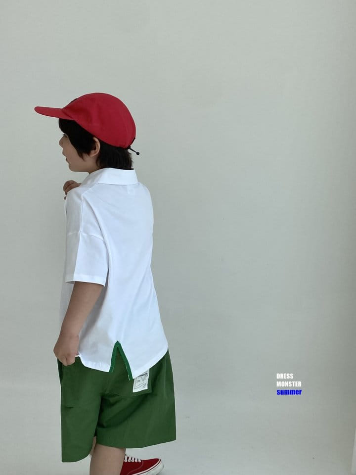 Dress Monster - Korean Children Fashion - #kidsshorts - Silket Collar Tee - 4