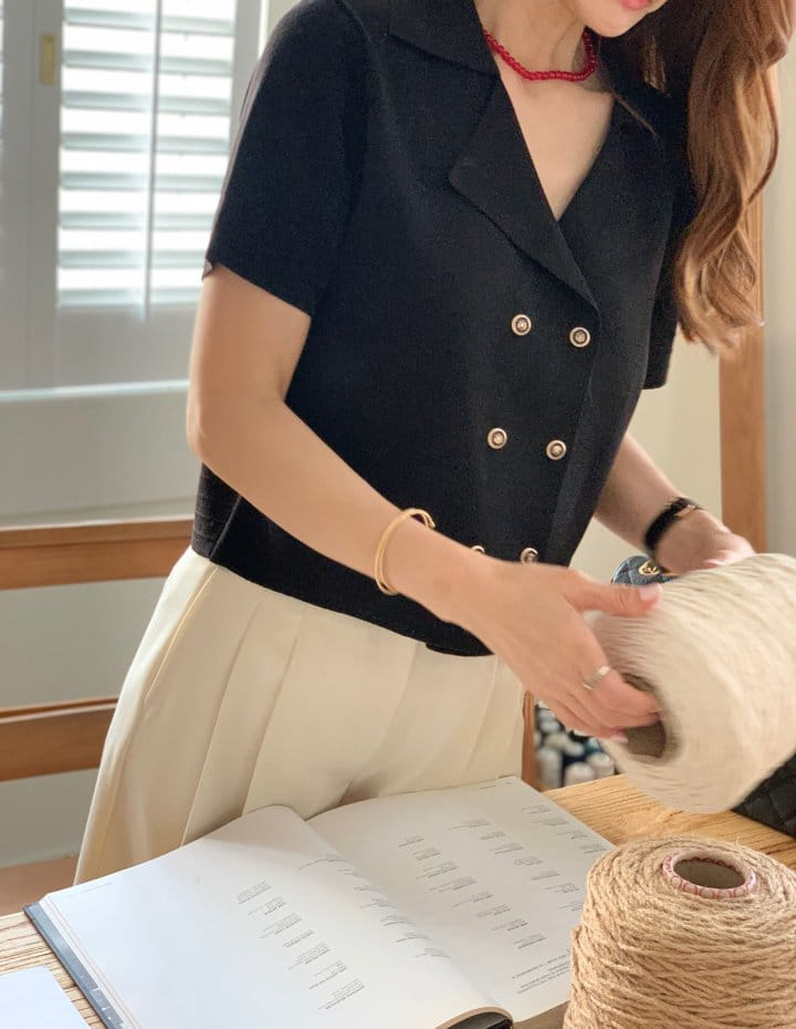 Elmu - Korean Women Fashion - #womensfashion - Double Button Cardigan - 4
