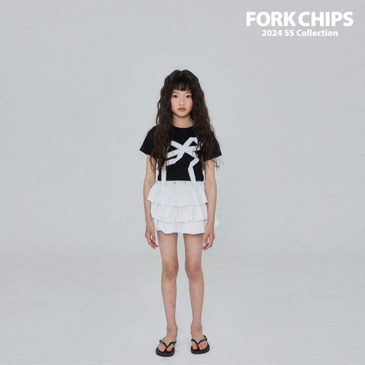 Fork Chips - Korean Children Fashion - #discoveringself - Drop Ribbon Tee - 3