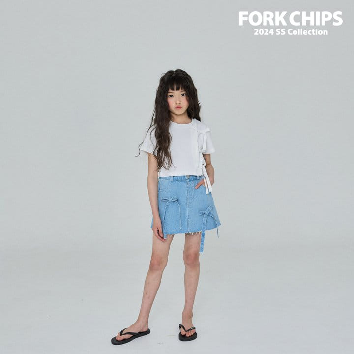 Fork Chips - Korean Children Fashion - #kidsstore - Bunny Ribbon Skirt
