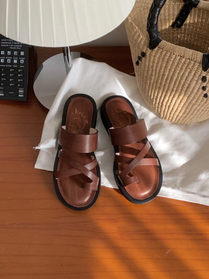 Golden Shoe - Korean Women Fashion - #momslook -  153-2 Slipper & Sandals - 5