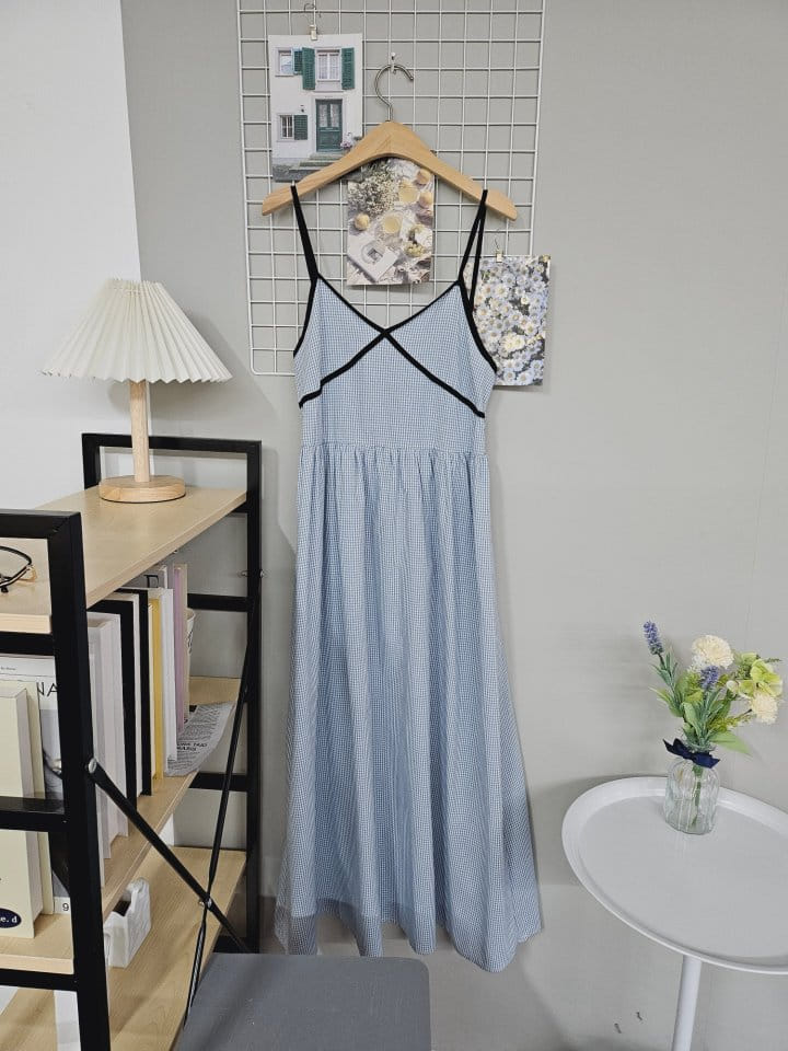 Gram - Korean Women Fashion - #vintageinspired - Check Bustier One-Piece - 3