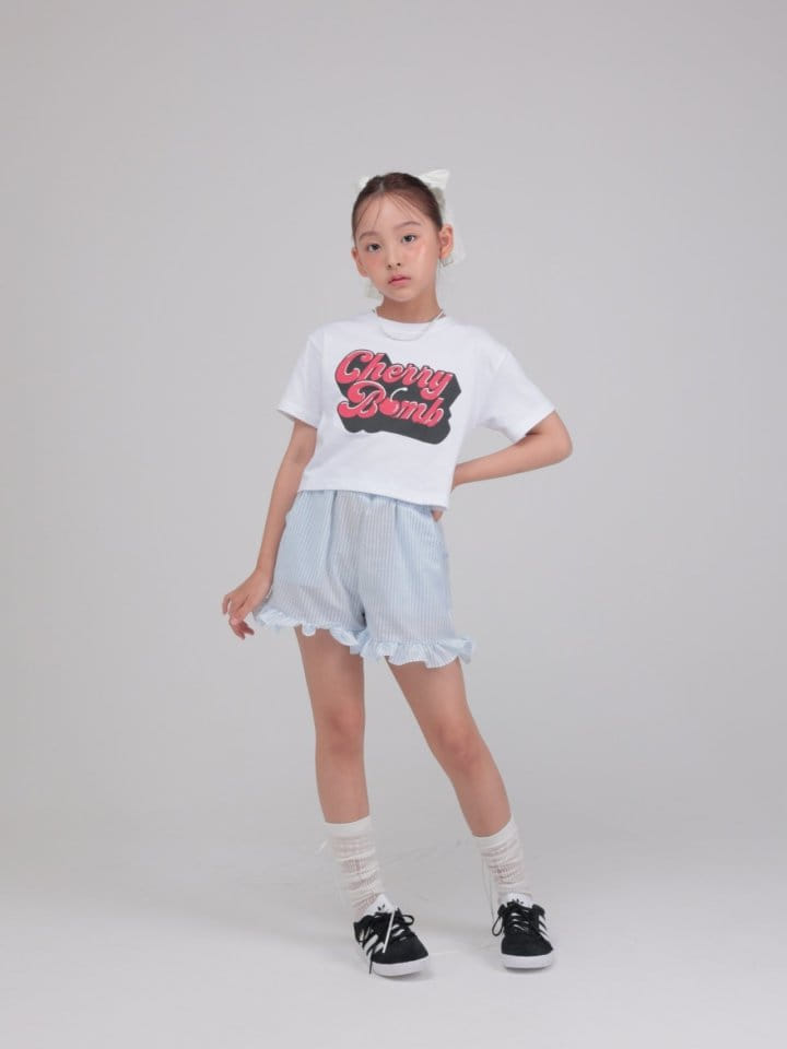 Jermaine - Korean Children Fashion - #kidsshorts - Cherry Crop Tee - 2