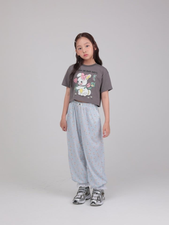 Jermaine - Korean Children Fashion - #kidsshorts - Flower Rabbit Tee