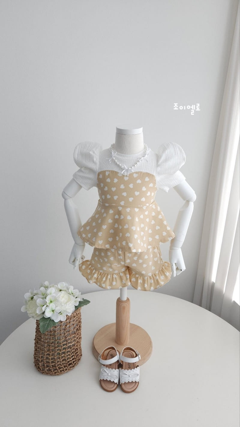 Joy ello - Korean Children Fashion - #designkidswear - Heart Hool Top Bottom Set - 5