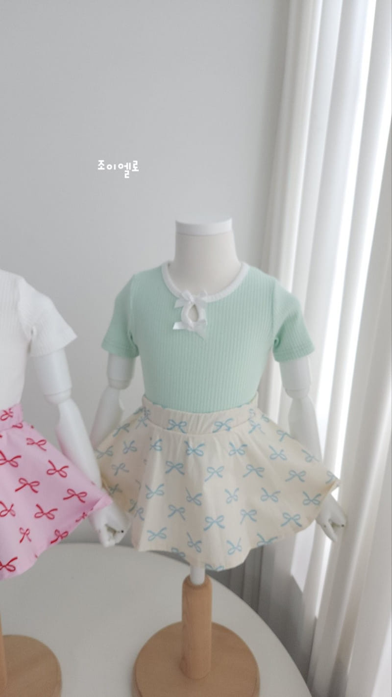 Joy ello - Korean Children Fashion - #kidsstore - Ribbon Hool Skirt Leggings - 3