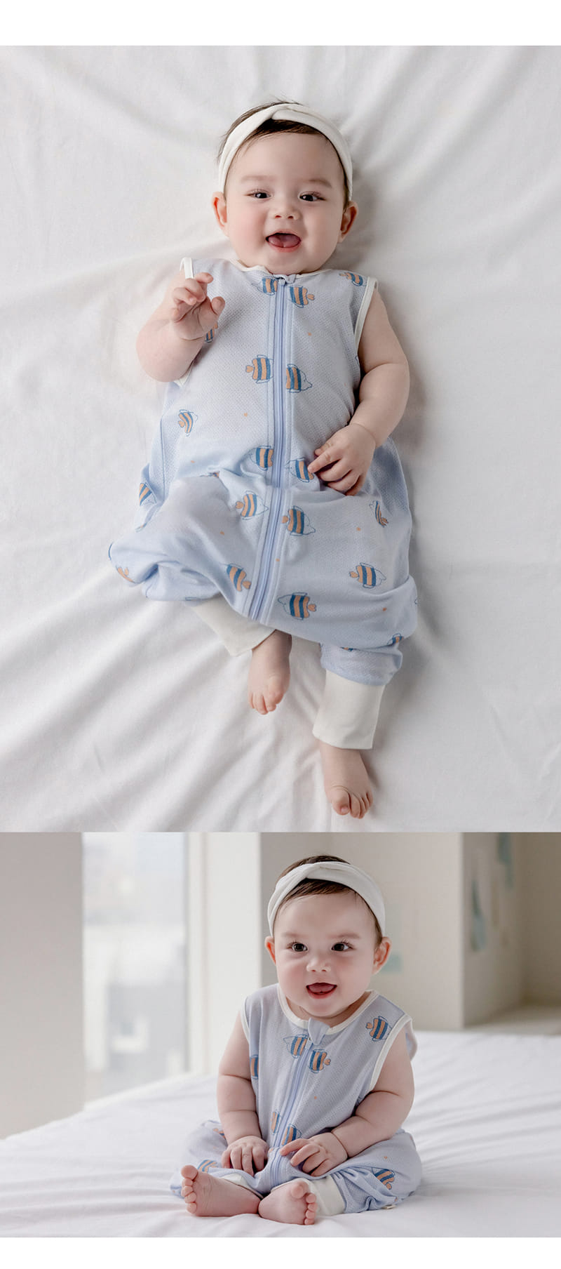 Kids Clara - Korean Baby Fashion - #babywear - Nieber Mesh Sleeping Body Suit - 4