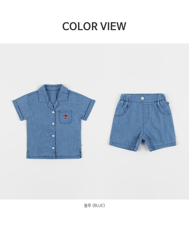Kids Clara - Korean Baby Fashion - #onlinebabyshop - Darly Chambray Denim Baby Top Bottom Set - 7
