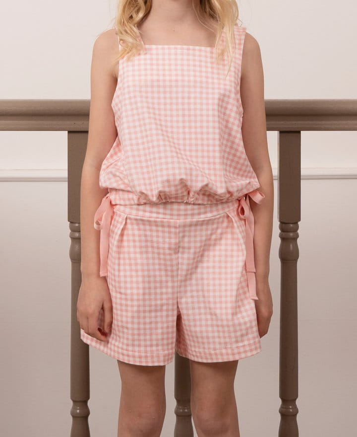 Le Bev - Korean Children Fashion - #kidsshorts - Ribbon Check Set - 3