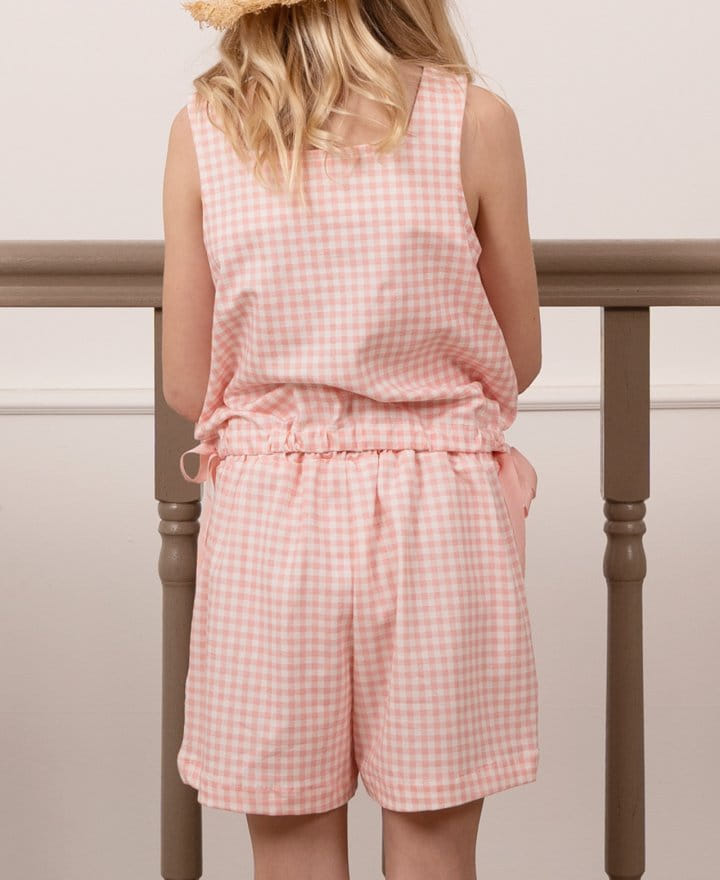 Le Bev - Korean Children Fashion - #kidsshorts - Ribbon Check Set - 4