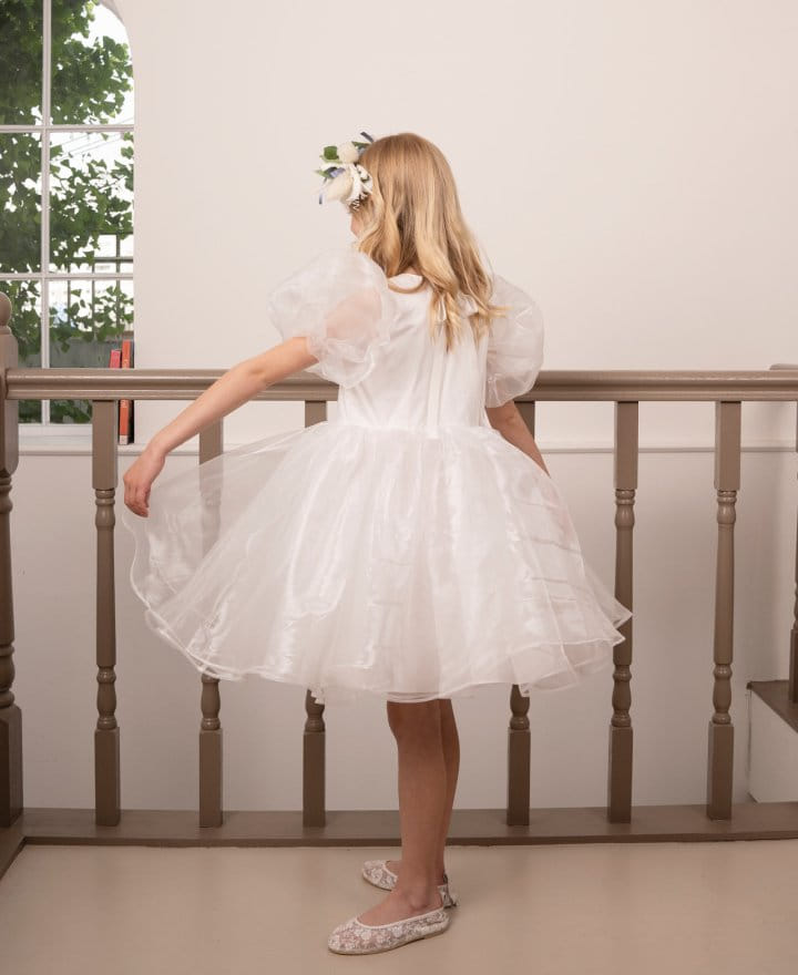 Le Bev - Korean Children Fashion - #prettylittlegirls - Organza Ribbon Dress - 6