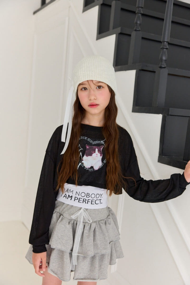 Lilas - Korean Children Fashion - #designkidswear - Chalrang Cat Tee - 2