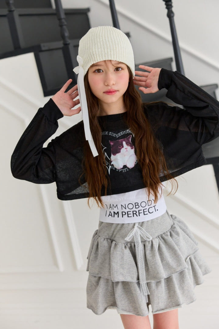 Lilas - Korean Children Fashion - #kidsshorts - Chalrang Cat Tee - 5