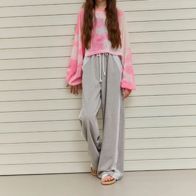 Lilas - Korean Children Fashion - #kidsstore - Lace Wide Pants