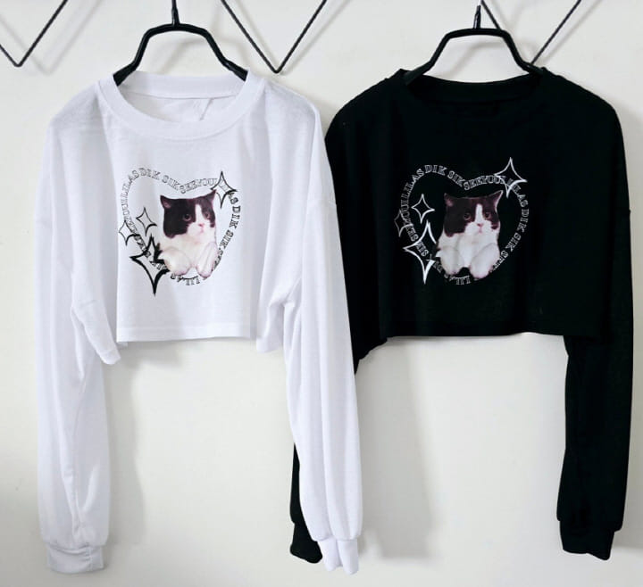 Lilas - Korean Children Fashion - #minifashionista - Chalrang Cat Tee - 11