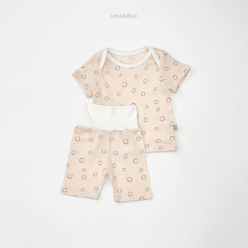 Lime & Blue - Korean Children Fashion - #childrensboutique - Stone C Mesh Baby Top Bottom Set - 8