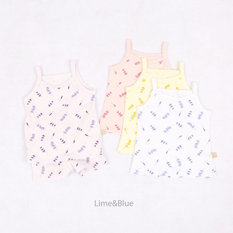 Lime & Blue - Korean Children Fashion - #fashionkids - Lavender String Sleeveless Top Bottom Set - 4