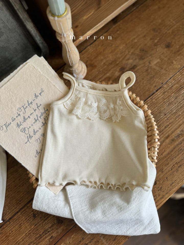 Marron Kid - Korean Baby Fashion - #babyboutique - Lace Sleeveless Tee - 5