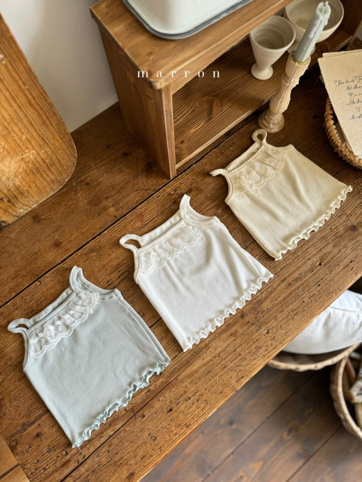 Marron Kid - Korean Baby Fashion - #babyboutiqueclothing - Lace Sleeveless Tee - 6