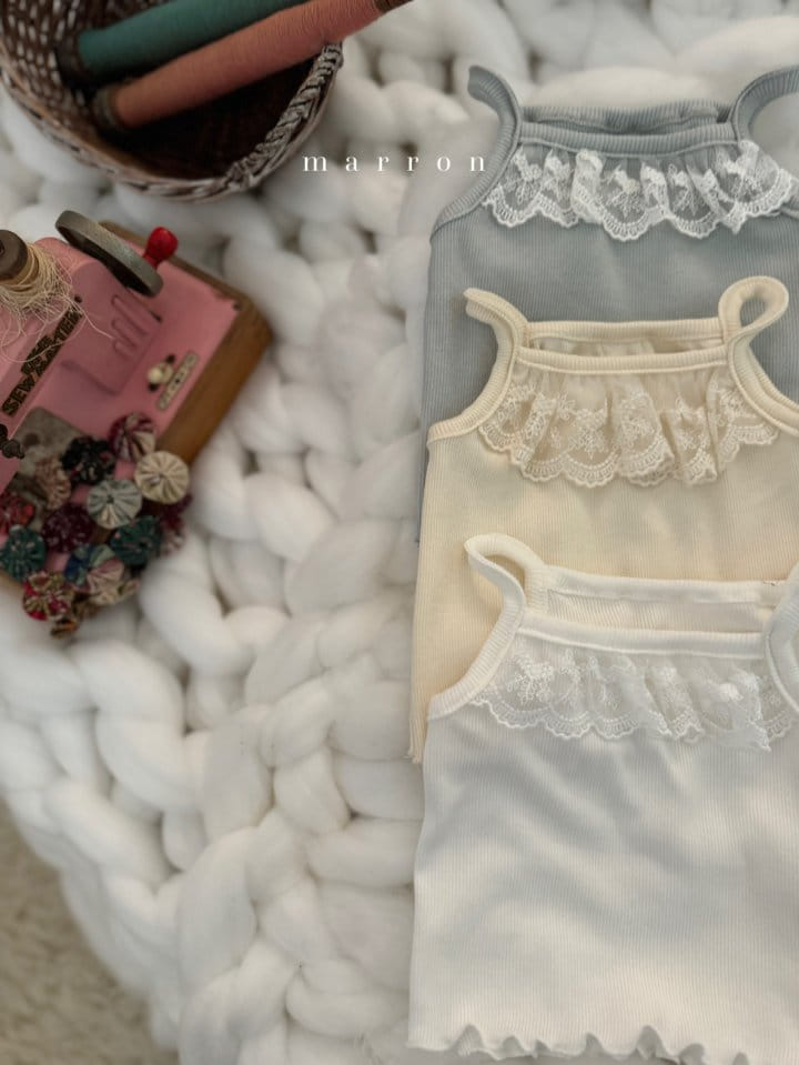 Marron Kid - Korean Baby Fashion - #babyclothing - Lace Sleeveless Tee - 7