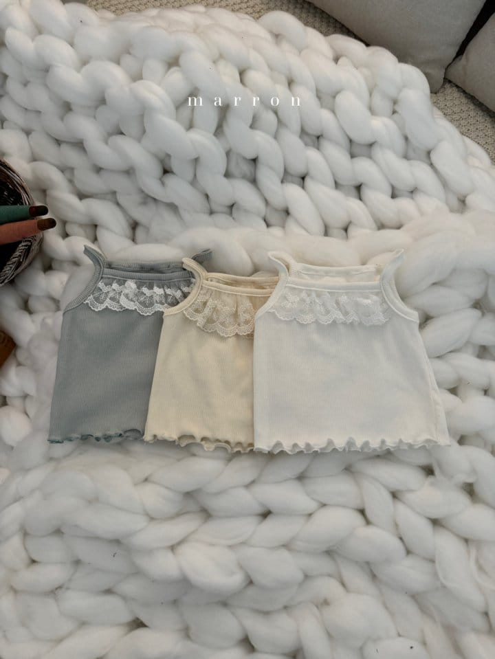 Marron Kid - Korean Baby Fashion - #babygirlfashion - Lace Sleeveless Tee - 10