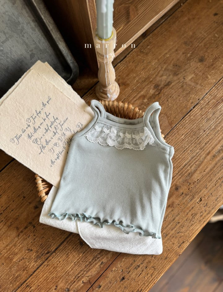 Marron Kid - Korean Baby Fashion - #onlinebabyshop - Lace Sleeveless Tee - 3
