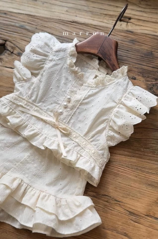 Marron Kid - Korean Children Fashion - #kidsshorts - Romantic Blouse - 5