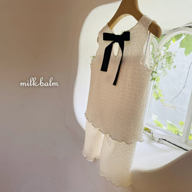 Milk Balm - Korean Children Fashion - #kidsstore - Bring Sleeveless Top Bottom Set - 5