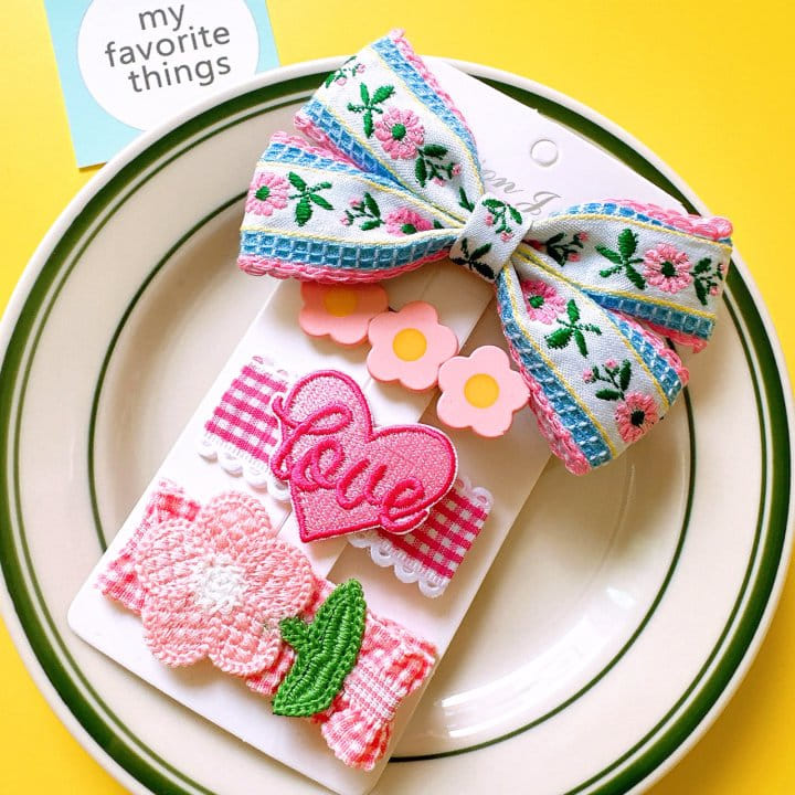 Mins - Korean Children Fashion - #prettylittlegirls - Love Flower Hair Pin Set - 3