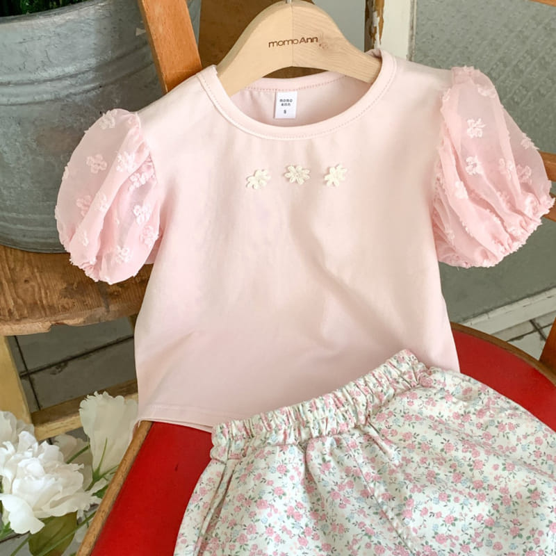 Momo Ann - Korean Children Fashion - #kidsshorts - Flower Tee - 3