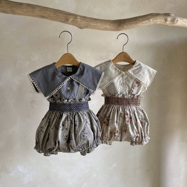 Mon Petit Bebe - Korean Baby Fashion - #babyboutique - Baby Rev Smoke Romper Suit