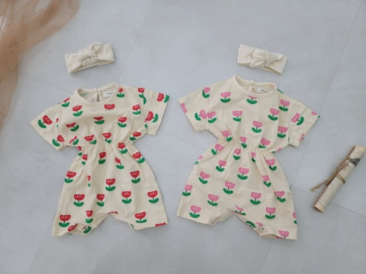 Moran - Korean Baby Fashion - #babyoninstagram - Tuplip Body Suit Hair Band Set