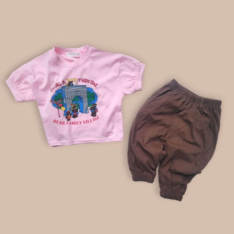 Moran - Korean Children Fashion - #todddlerfashion - Family Bear Tee - 6