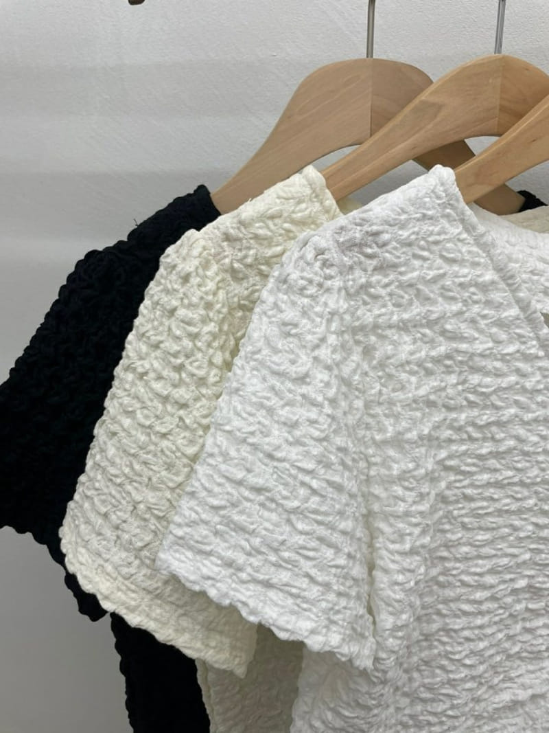 Most - Korean Women Fashion - #momslook - Popcorn Shirring Tee - 2