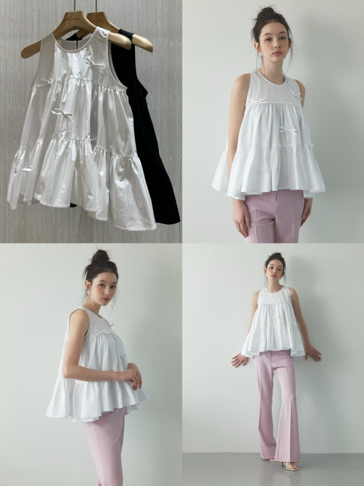 Neroli36 - Korean Women Fashion - #vintageinspired - Ribbon Kan Kan Blouse - 4