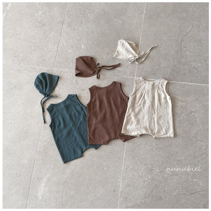 Nunubiel - Korean Baby Fashion - #onlinebabyshop - Mist Romper & Bonnet - 4