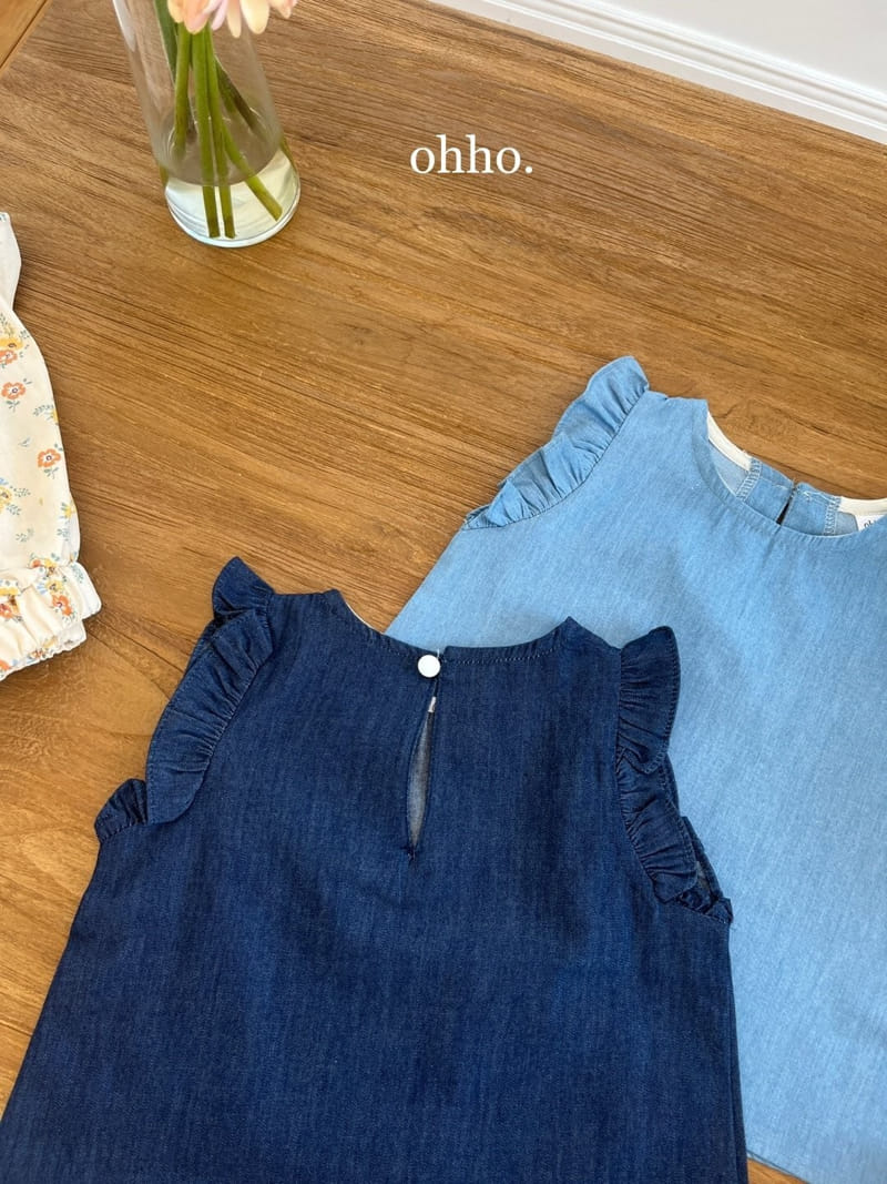 Ohho - Korean Children Fashion - #kidsshorts - Kerul Denim Blouse - 3