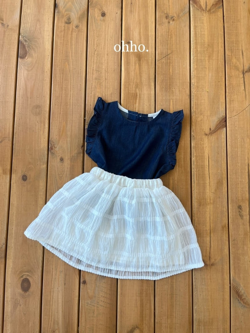 Ohho - Korean Children Fashion - #todddlerfashion - Kerul Denim Blouse - 11