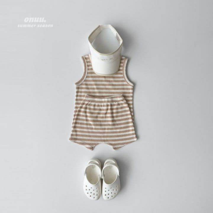 Onu - Korean Children Fashion - #magicofchildhood - Waffle Long Sleeveless Top Bottom Set - 8