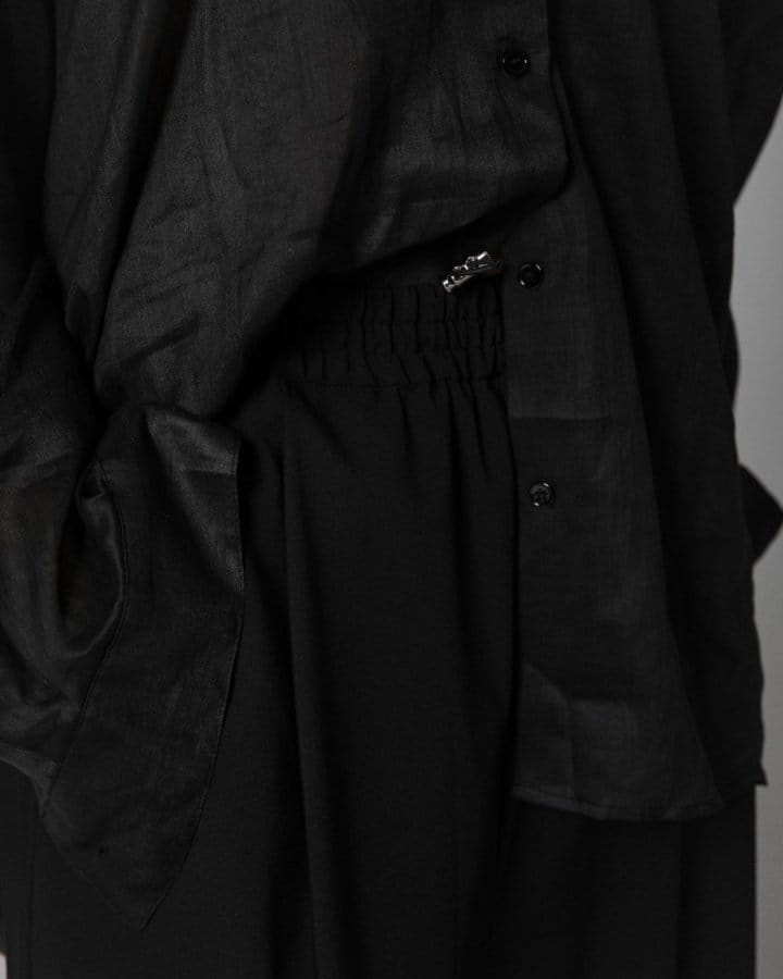 Paper Moon - Korean Women Fashion - #momslook - Banded String Wide Maxi Length Trousers - 6