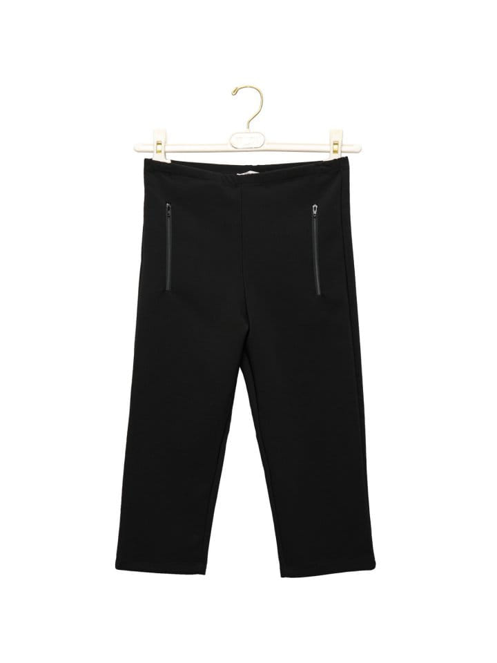 Paper Moon - Korean Women Fashion - #momslook - Zipped Detail Capri Leggings Pants - 3