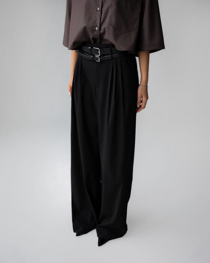 Paper Moon - Korean Women Fashion - #momslook - Three Pin Tuck Detail Wide Trousers