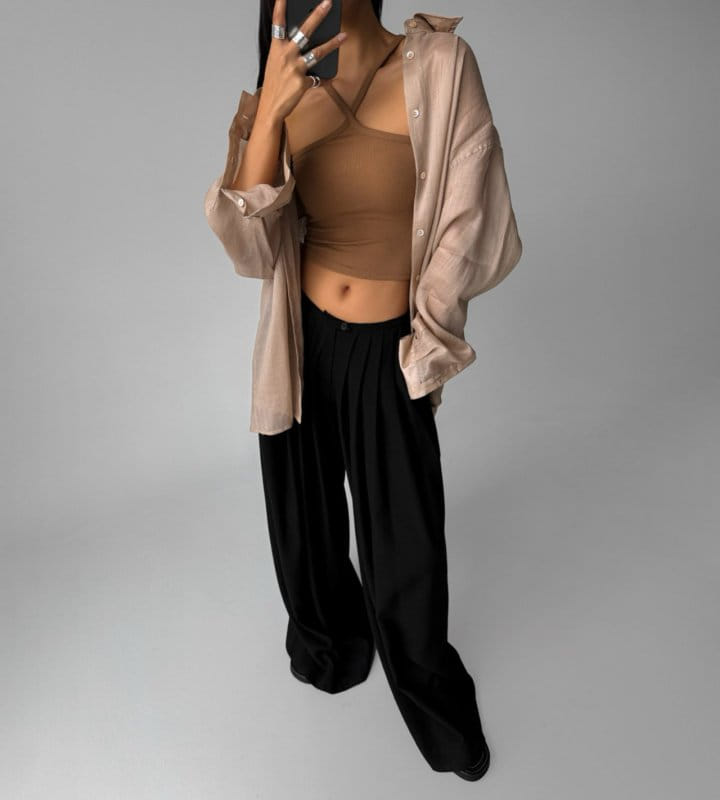 Paper Moon - Korean Women Fashion - #momslook - Bamboo Pleated Pin Tuck Wide Trousers - 9