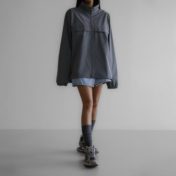 Paper Moon - Korean Women Fashion - #momslook - Renylon Color Block Detail Full Zipped Jacket - 2