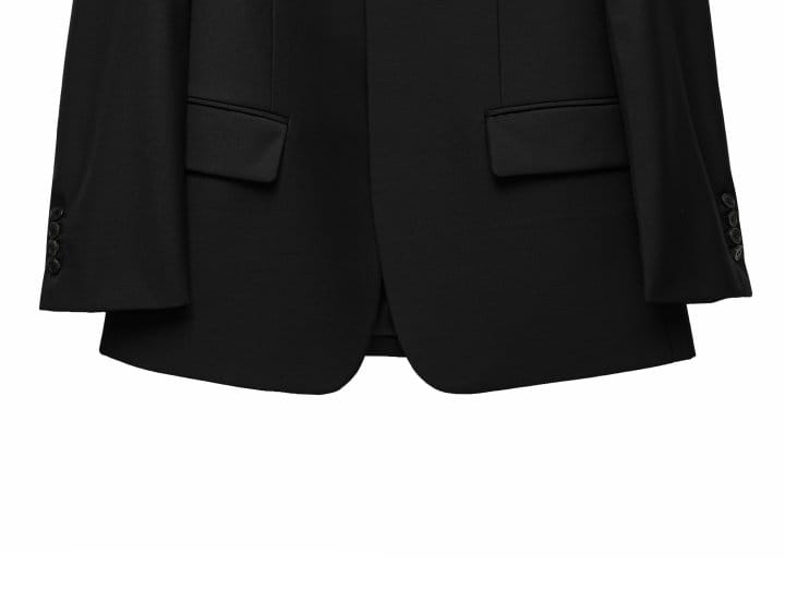 Paper Moon - Korean Women Fashion - #pursuepretty - Sharkskin Fabric Collaless Oversized Set Up Blazer - 11