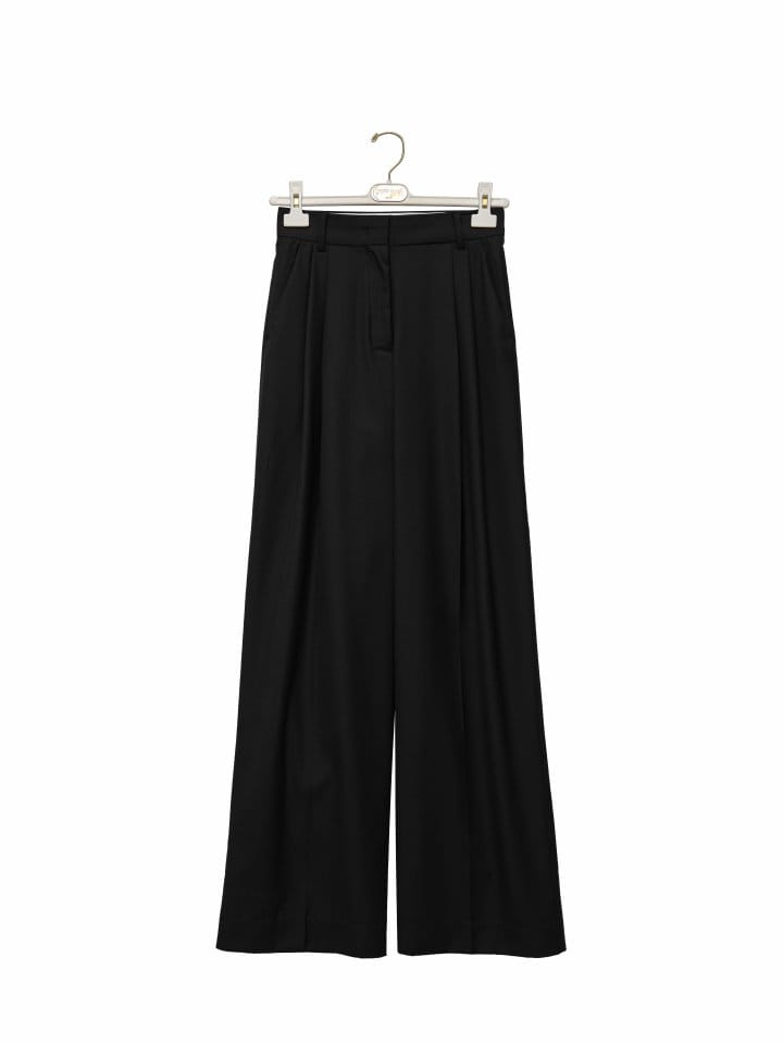 Paper Moon - Korean Women Fashion - #pursuepretty - Sharkskin Fabric Tailored Set Up Wide Trousers - 10