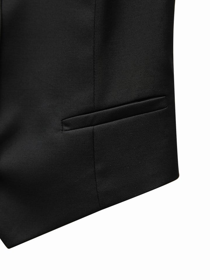 Paper Moon - Korean Women Fashion - #restrostyle - Sharkskin Fabric Tailored Set Up Vest - 10