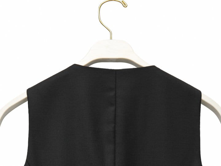 Paper Moon - Korean Women Fashion - #romanticstyle - Sharkskin Fabric Tailored Set Up Vest - 11